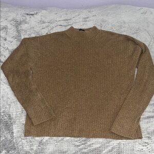 Claiborne Luxury Silk Cashmere Blend Ribbed Pullover Sweater - Earth Tone Brown